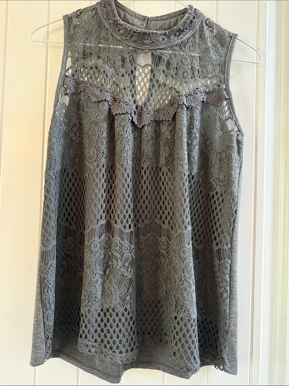 Jolt Gray Lace Overlay Skirt